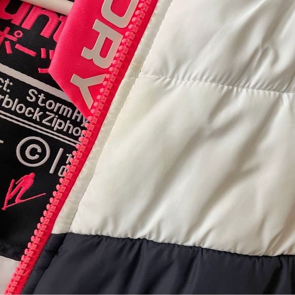Superdry Team Fuji Hybrid Colour Block Zip Hoodie In Pink | Size 8 - Picture 14 of 14